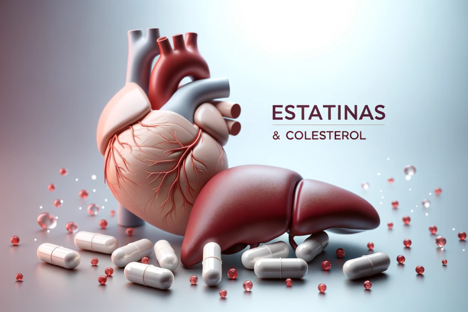 Professional-photo-of-a-realistic-human-heart-and-liver-set-against-a-soft-gradient-background.-Beside-them-capsules-of-statins-are-scattered-empha
