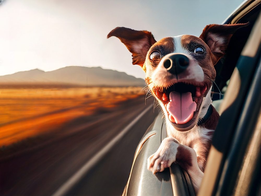 Cachorro na estrada