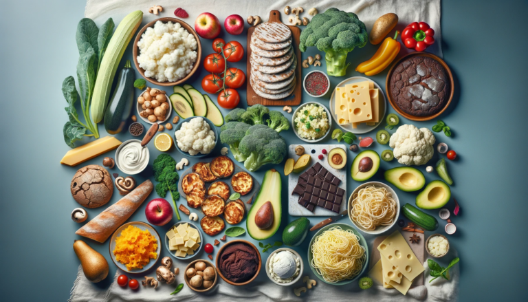 14 Alimentos Surpreendentes com Quase Zero Carboidratos para Perda de Peso 10 A visually captivating horizontal image featuring a variety of foods with almost zero carbohydrates. The image should