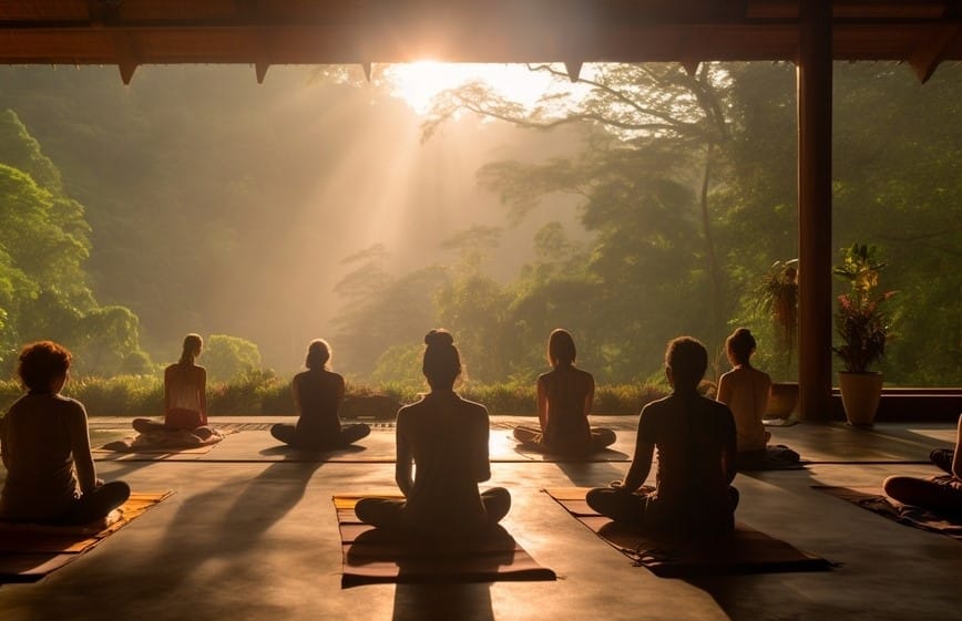 poder da meditação em grupo ao ar livre
