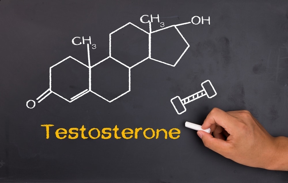 desenho representando os elementos químicos da testosterona