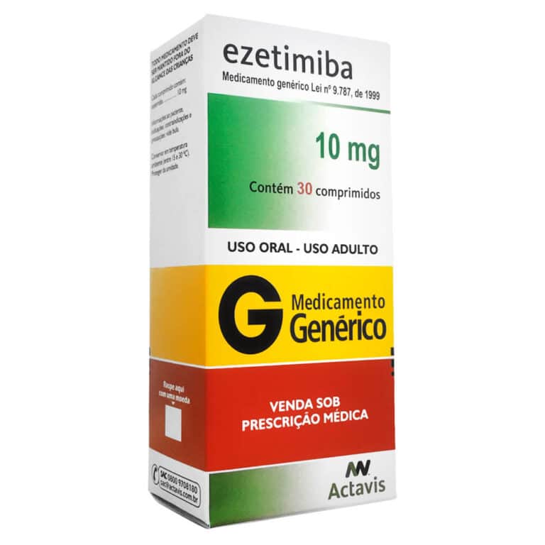 Ezetimiba: Para Que Serve, Efeitos Colaterais e Alerta de Acompanhamento 7 embalagem do medicamento Ezetimiba