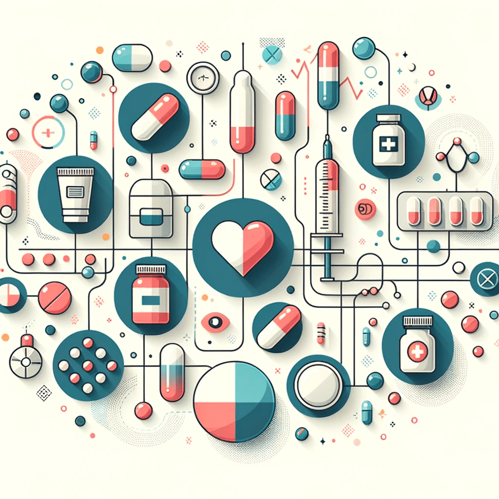 ilustração mais moderna e sofisticada sobre interação medicamentosa