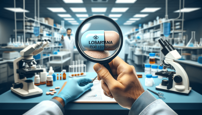 Losartana: Um Polêmico Medicamento para a Pressão Arterial 4 lupa dando zoom em uma capsula escrito losartana