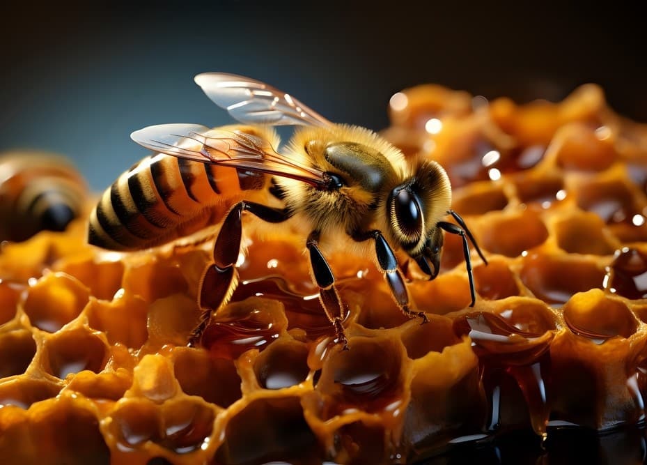 abelha em uma colmeia
