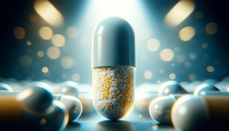 Enalapril | O que é, Para que serve e Cuidados ao tomar 2 capsula de medicamento com destaque de iluminação
