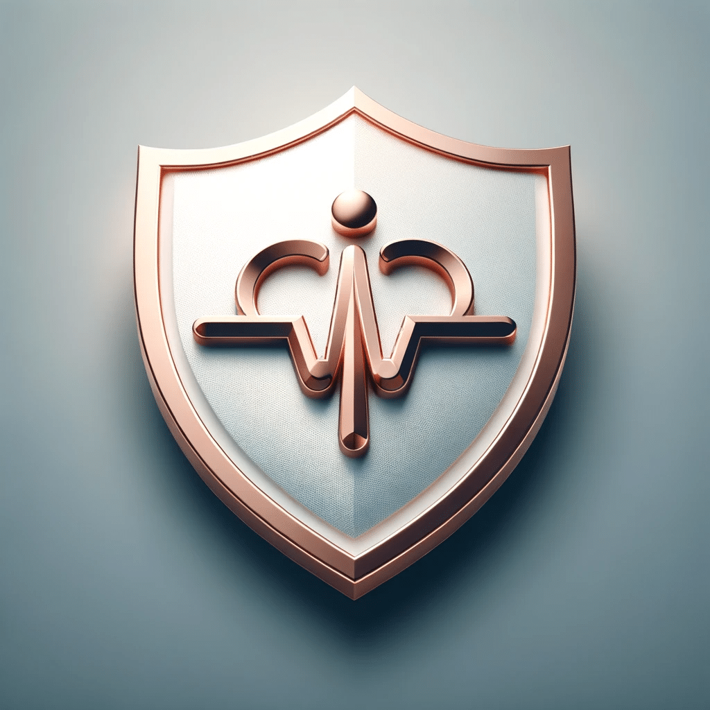 A professional and sophisticated logo incorporating a 3D shield with three convex upper curves. Inside the shield include a refined and elegant symb 2