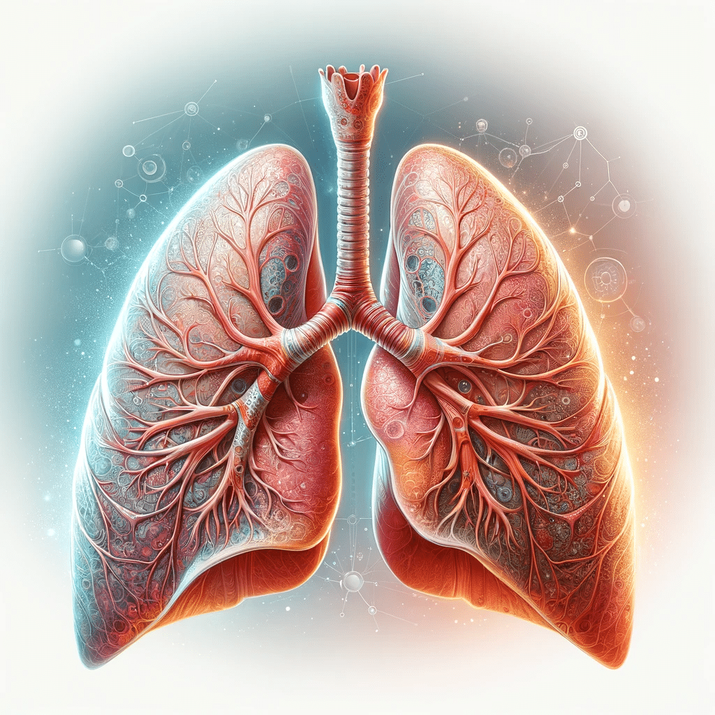 DALL·E 2023 12 10 19.51.29 Improve the illustration of the lungs by creating a more detailed and realistic image. The lungs should have a lifelike appearance with clear anatomic