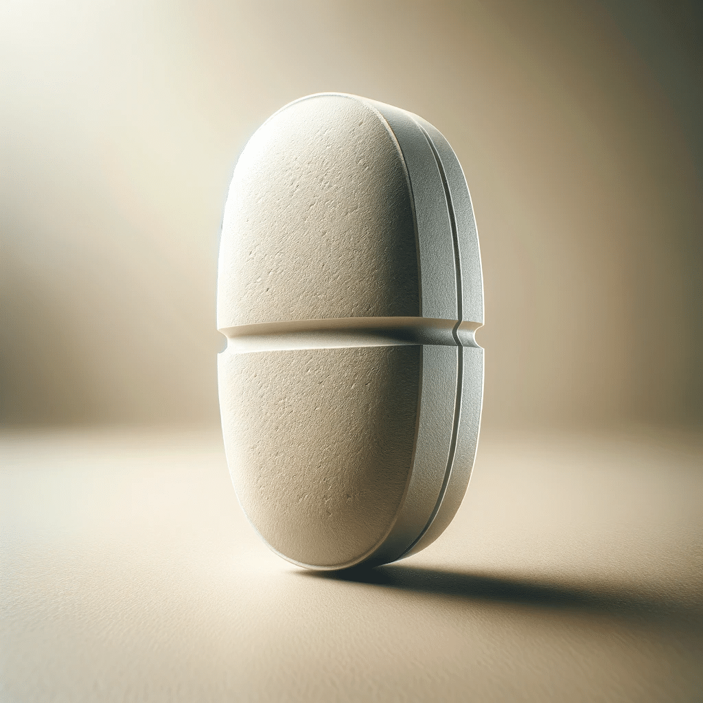 DALL·E 2024 01 07 16.05.39 A realistic illustration of an Amlodipine pill on a neutral background. The pill is depicted with meticulous detail highlighting its texture and shap