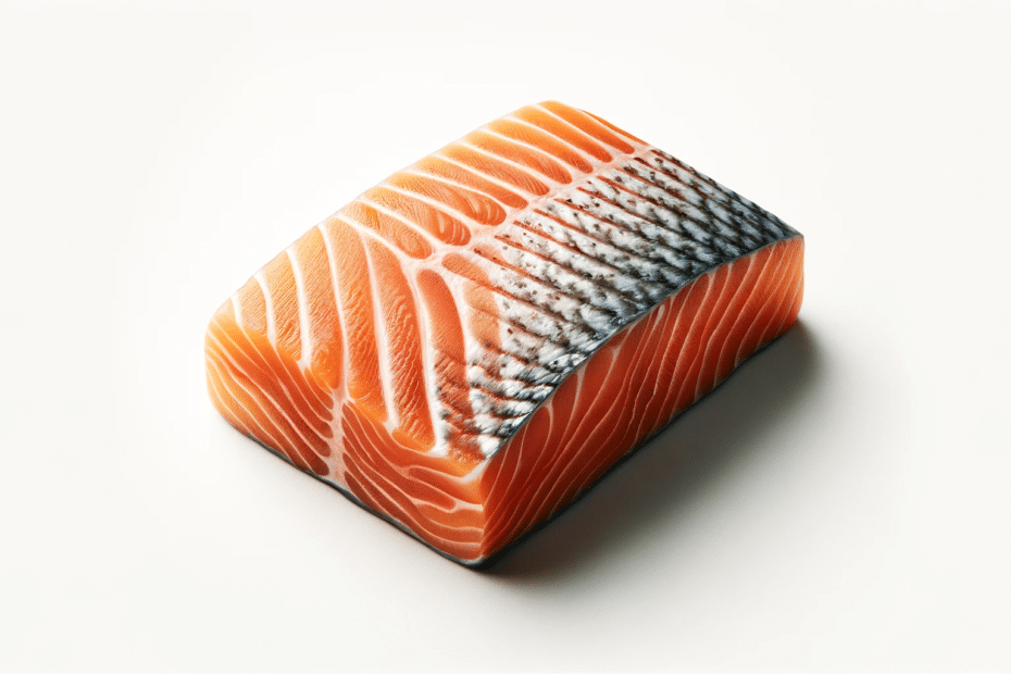 DALL·E 2024 01 07 17.32.31 A high quality image of a single salmon fillet without any plate or accompaniments. The salmon should be isolated against a white background emphasiz