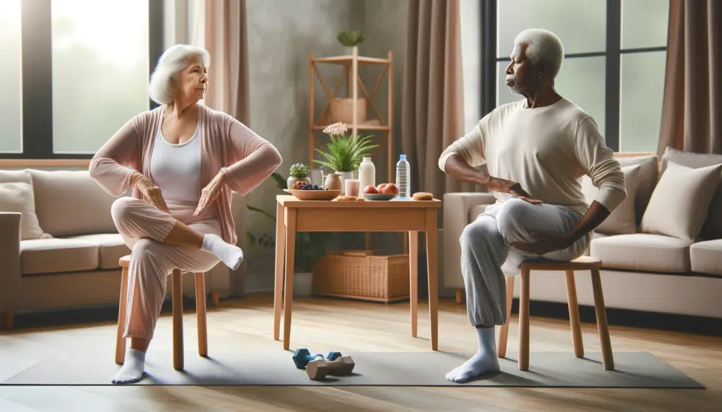 Vida Longa e Saudável: Prevenindo as Principais Causas de Mortalidade em Todas as Idades 17 Dieta e Exercícios Adequados: Uma dieta nutritiva e balanceada, juntamente com exercícios leves e adaptados, como caminhadas curtas ou ioga, são importantes para manter a saúde física.